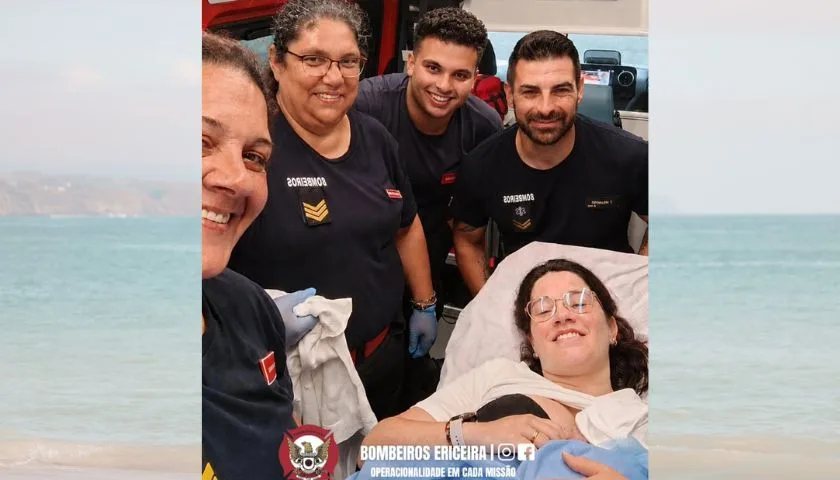 Eva was born with the help of the Ericeira Firefighters